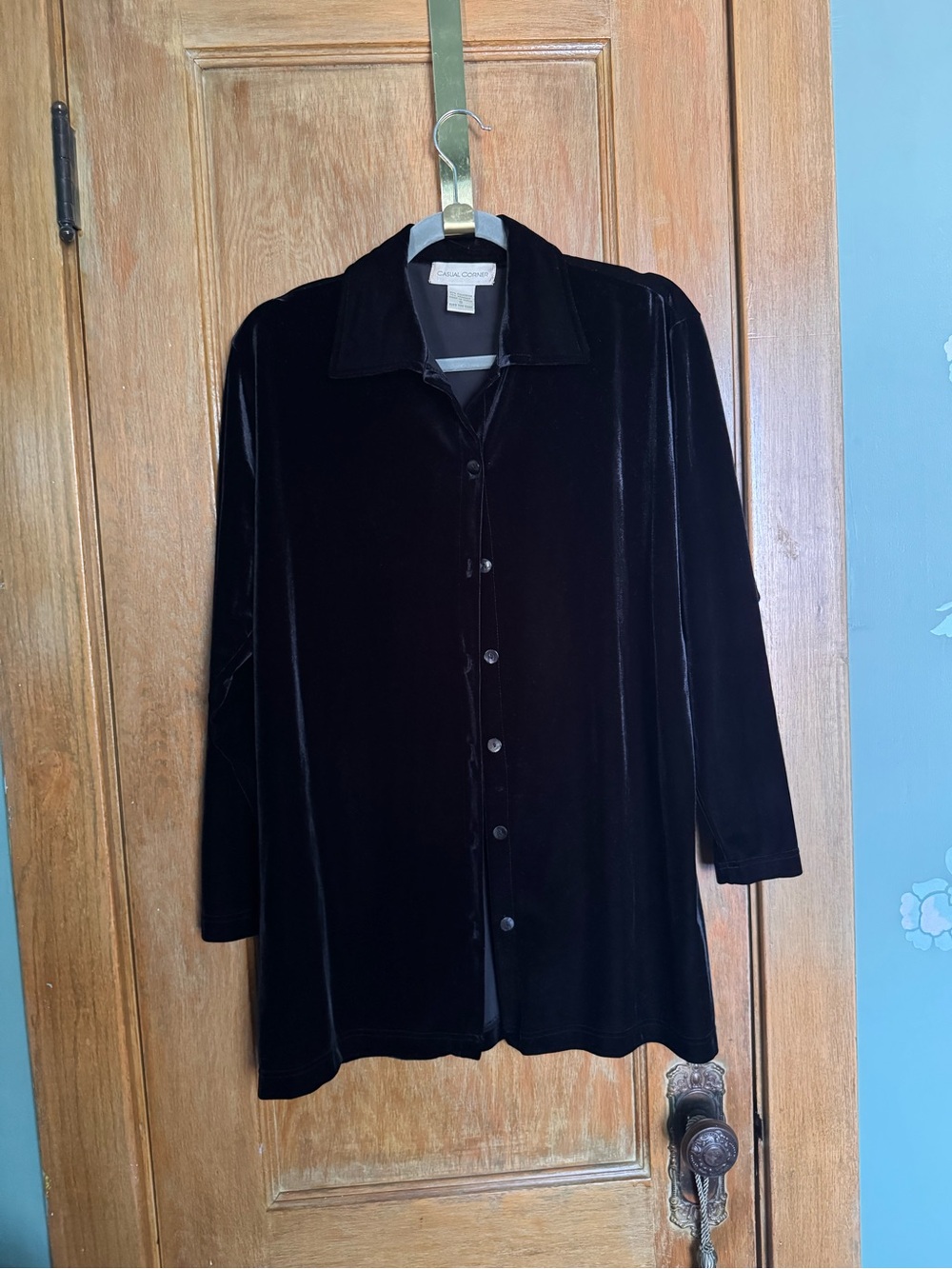 Vintage velvet button up top